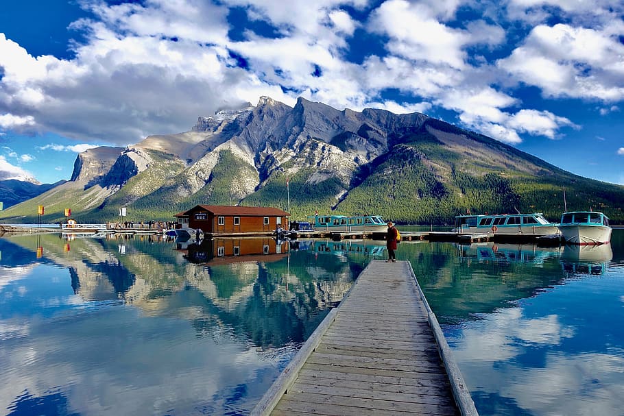 pier, scene, peaceful, jetty, wooden, scenic, water, reflection HD wallpaper