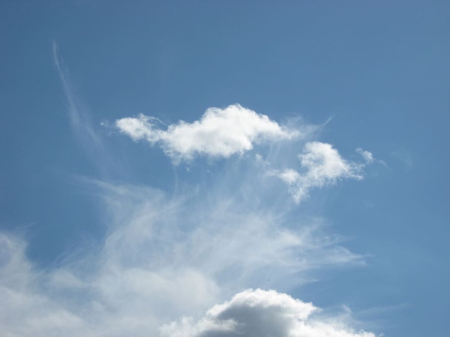 blue, sky, white, clouds, beautiful, clear, cloud - sky, nature HD wallpaper