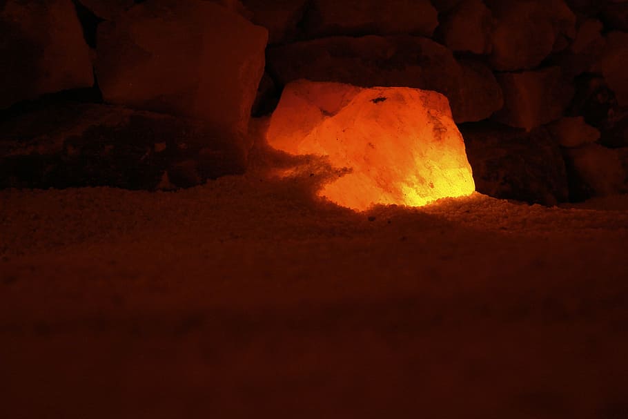 Salt Crystal, Lighting, Cozy, heat - temperature, red, molten