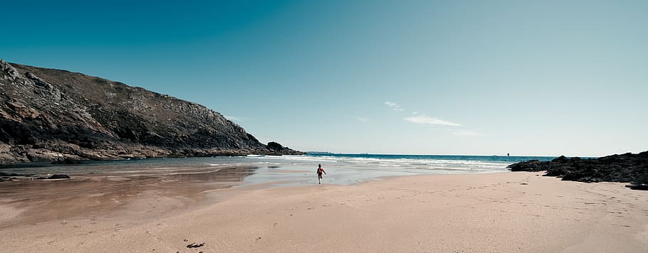 brittany, sea, beach, land, water, sky, sand, beauty in nature HD wallpaper