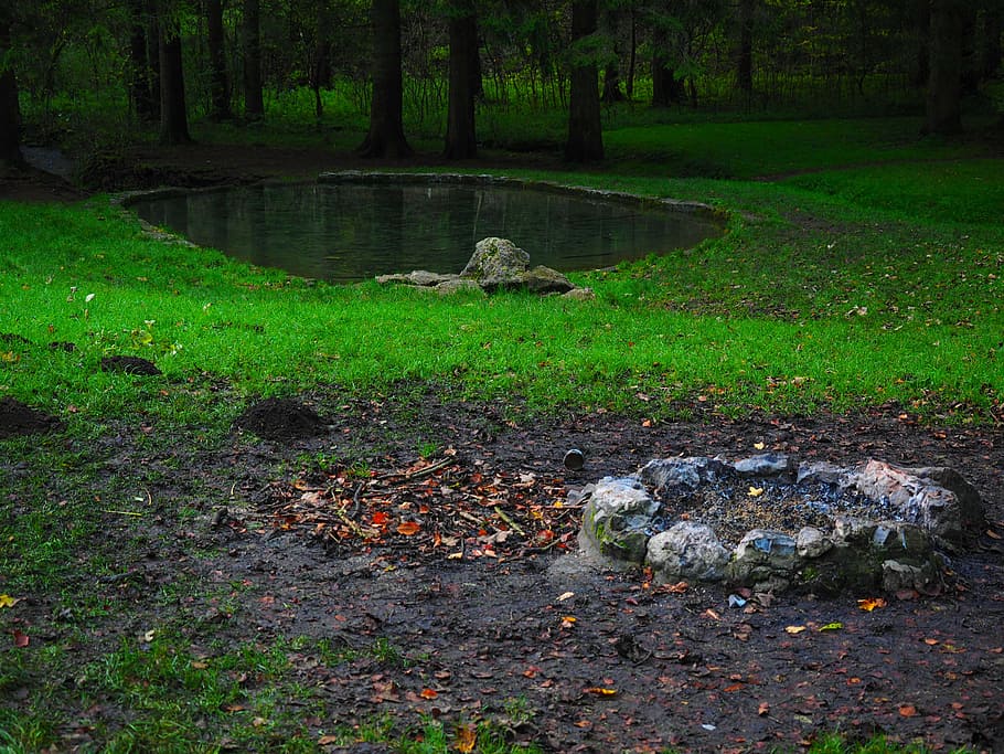 fireplace, storage bin, pools, elsach, baden württemberg, swabian alb HD wallpaper