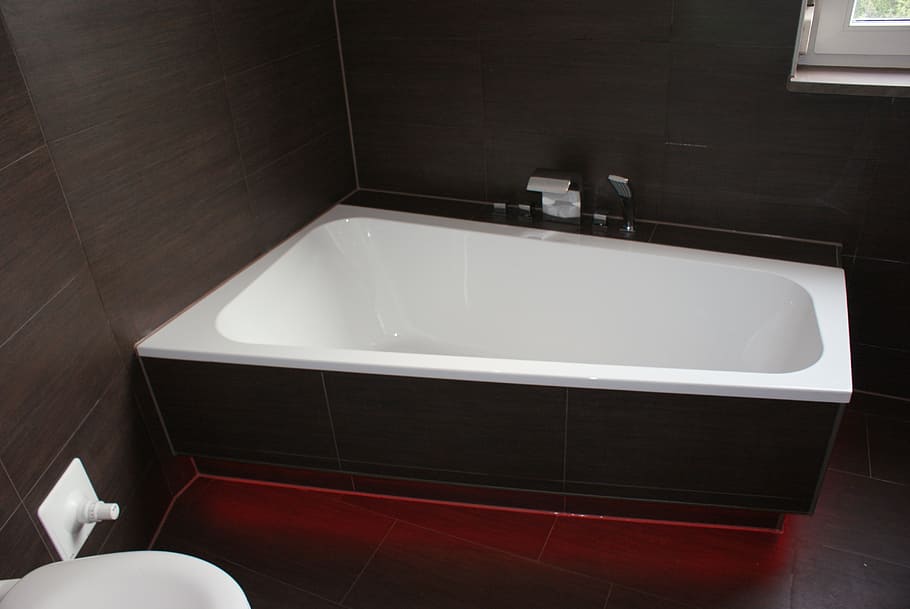 bad, bath, led lighting, bathroom, domestic bathroom, domestic room HD wallpaper