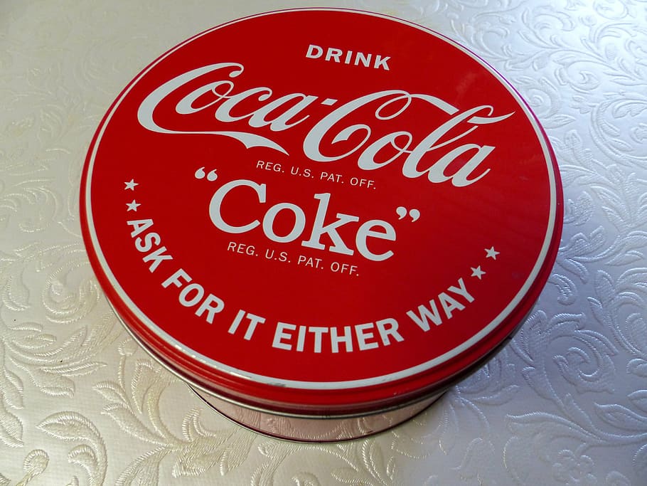 jar, coca-cola, red, table, canvas, text, western script, communication HD wallpaper