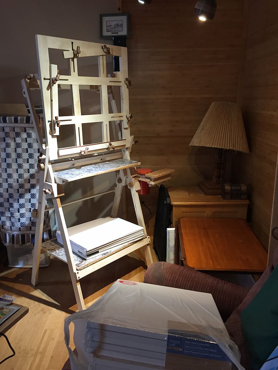 art creation, easel, jims handywork, indoors, home Interior HD wallpaper