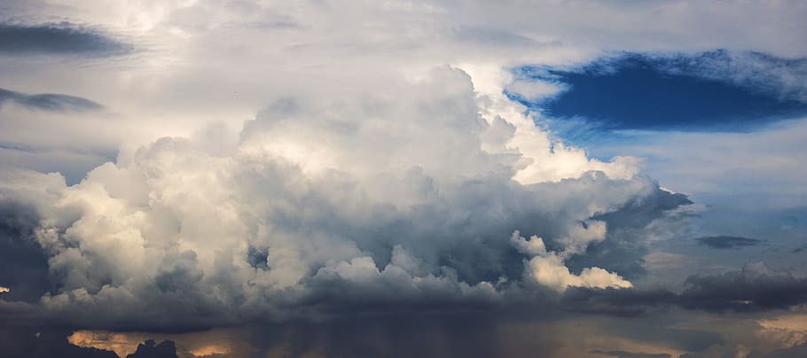 Storm, Clouds, Sunset, Sky, Panorama, the sky, no people, cloud - sky HD wallpaper
