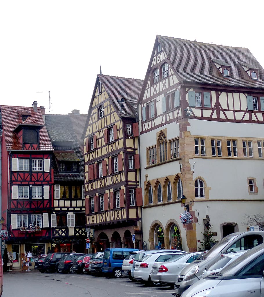 romantic, old town, colmar, truss, architecture, building exterior, HD wallpaper