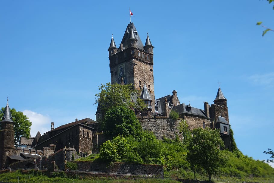 cochem, castle, view, building exterior, architecture, built structure HD wallpaper