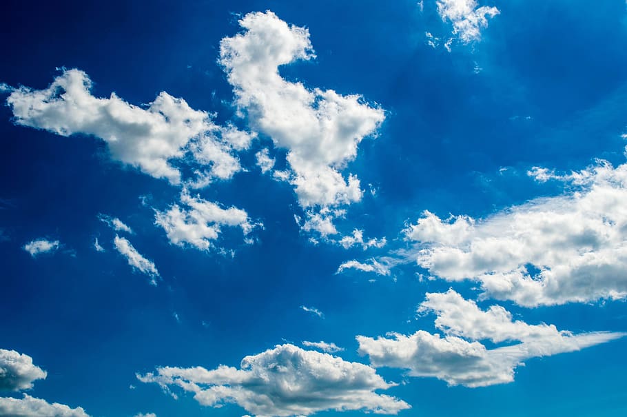 white clouds under blue sky, heaven, sun, cyan, cloud - sky HD wallpaper