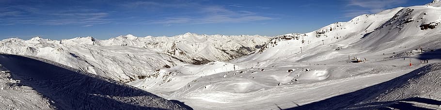 panorama, panoramic, alps, mountain, winter, snow, cold temperature HD wallpaper