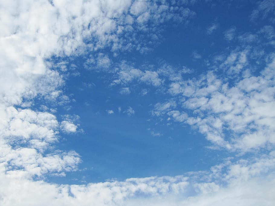 Sky, Heart, Clouds, blue, backgrounds, cloud - sky, nature HD wallpaper