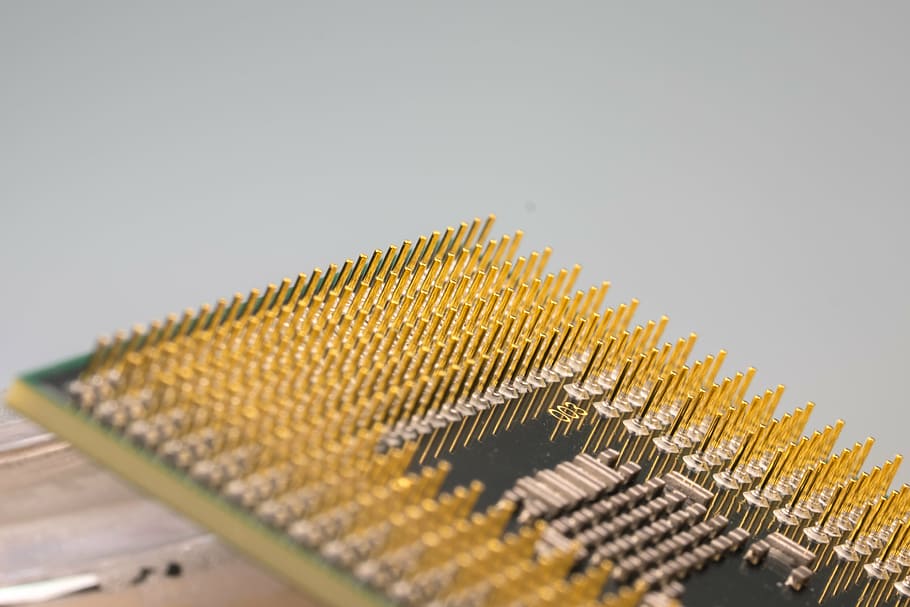 cpu, processor, macro, pen, pin, computer, electronics, data processing HD wallpaper
