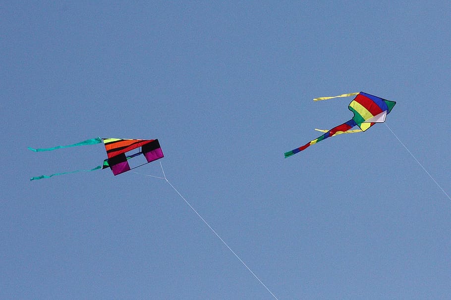 kite, colourful, flying, sky, leisure, activity, multi colored HD wallpaper