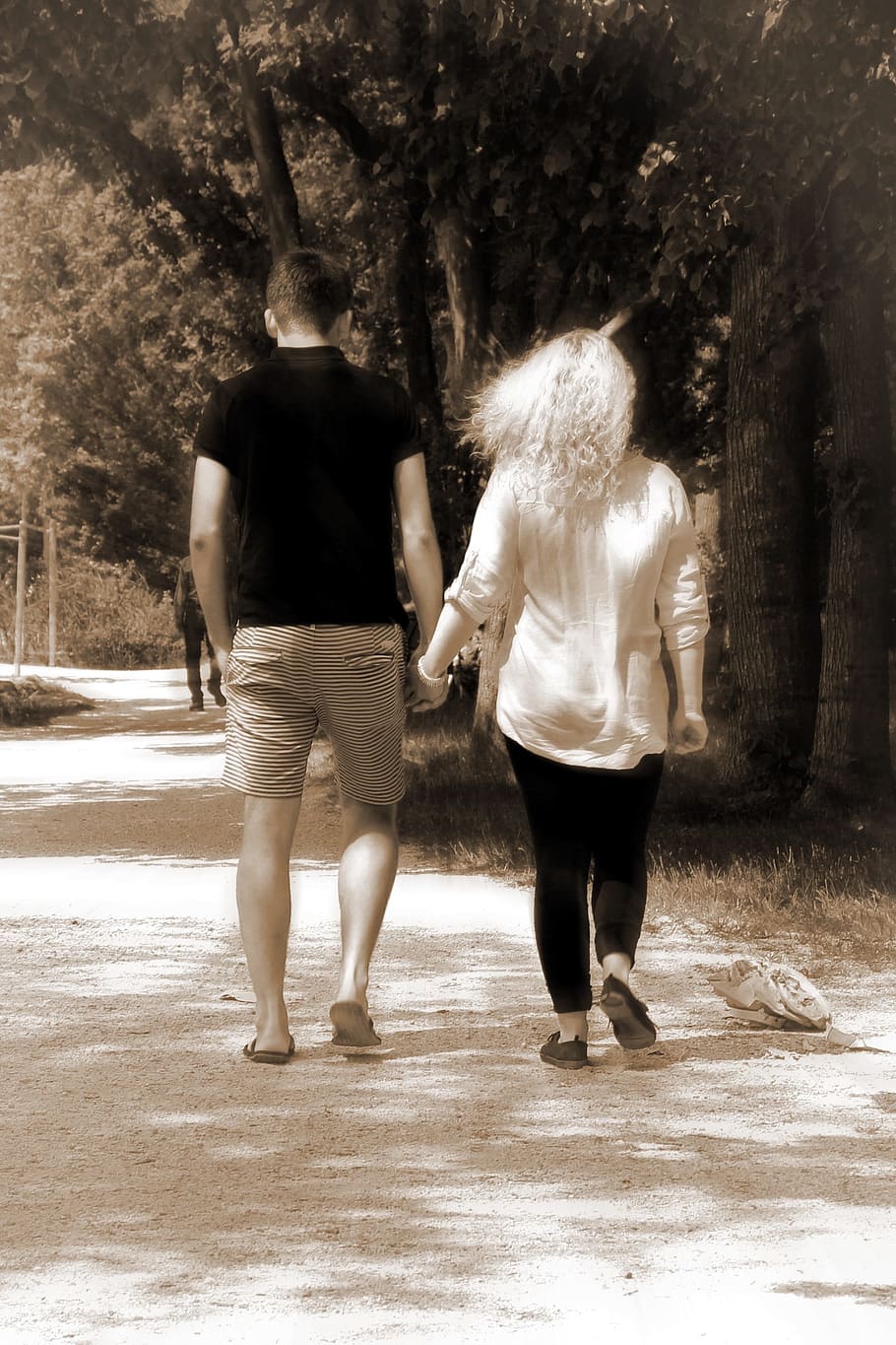 walk, pair, lovers, away, personal, emotion, togetherness, for two HD wallpaper
