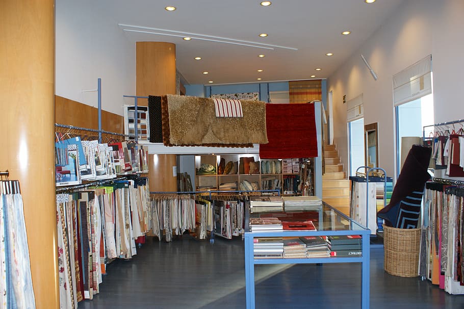 inside, shop, fabrics, furniture, indoors, store, seat, retail HD wallpaper