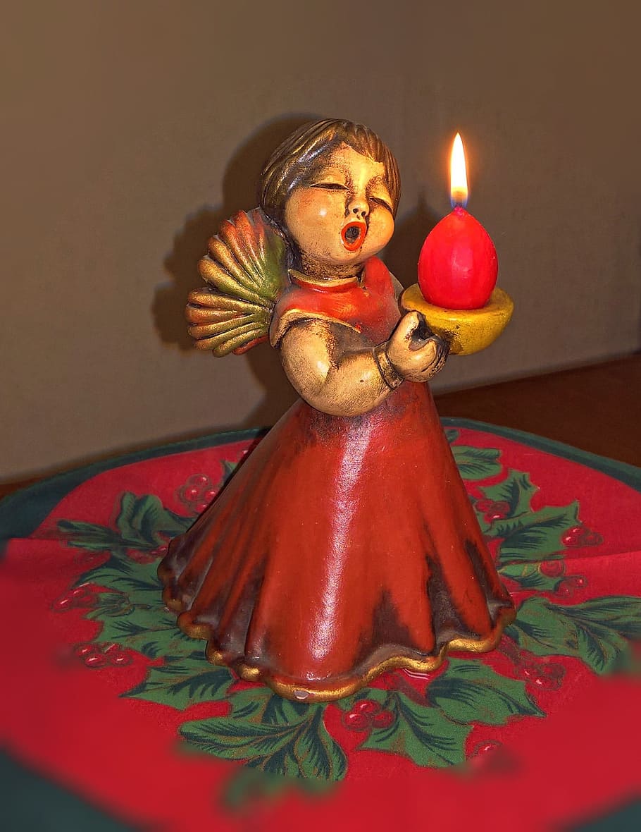 Christmas Angel, Ceramic Figures, from bolzano, italy, art design, HD wallpaper
