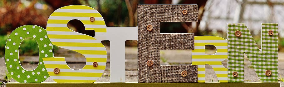 Ostern freestanding letters, easter, egg, colorful, happy easter HD wallpaper