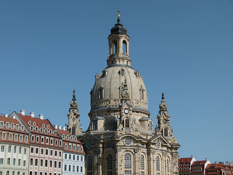 dresden, frauenkirche, church, saxony, building exterior, built structure, HD wallpaper