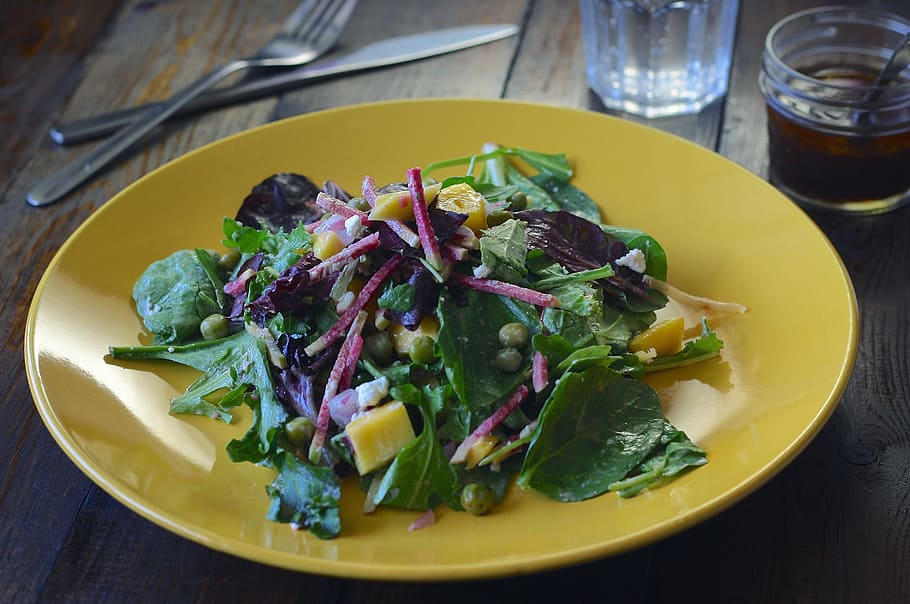 salad, mango, rustic, table, food, fresh, healthy, green, delicious HD wallpaper