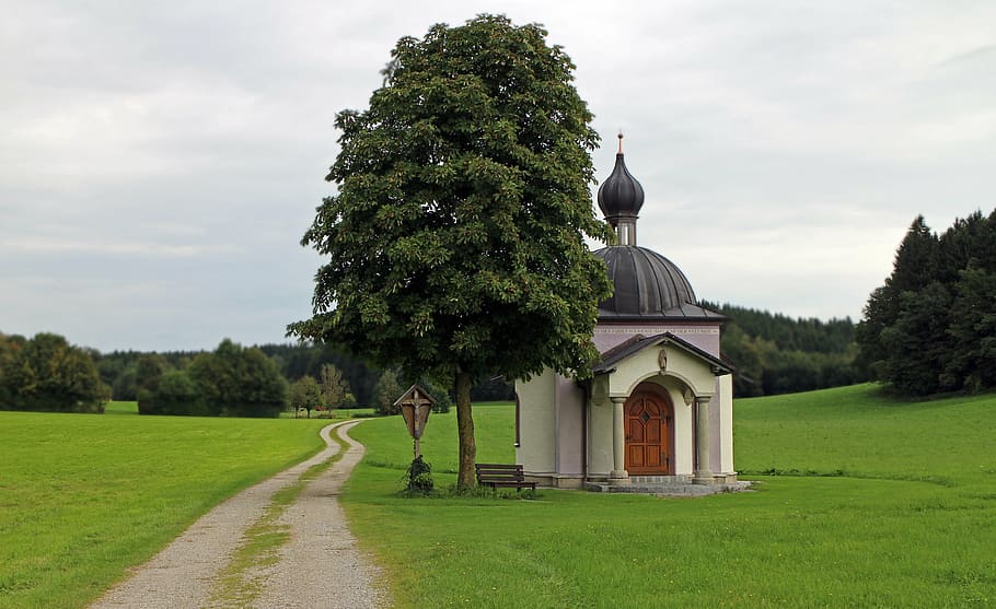 wayside chapel, house of prayer, nature, away, christianity, HD wallpaper