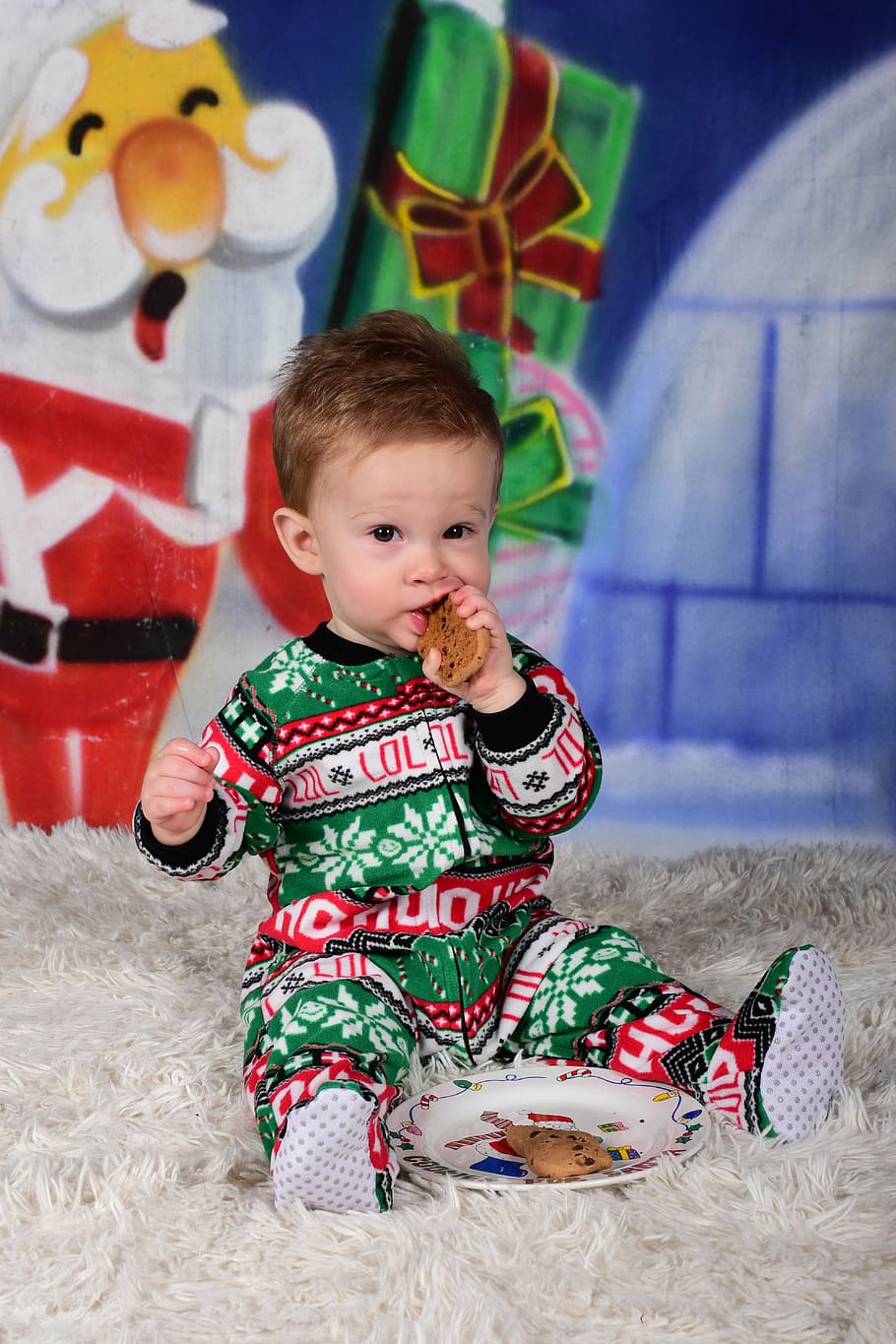 christmas, cookie, child, snack, childhood, baby, one person HD wallpaper