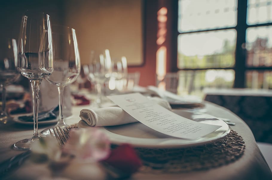 menu, table, fork, cutlery, details, flatware, glass items, silverware HD wallpaper
