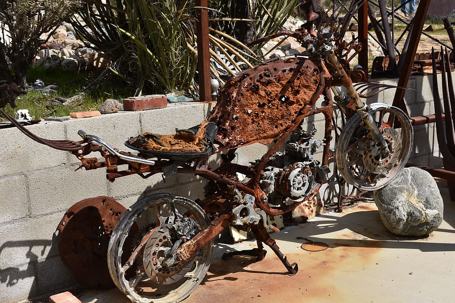 rust, old, motorcycle, rusted, metal, texture, weathered, decay HD wallpaper