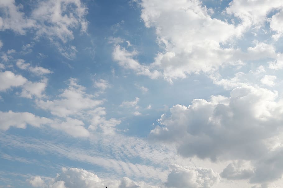 sky covered with clouds, blue sky, landscape, the clouds, cloud - sky HD wallpaper