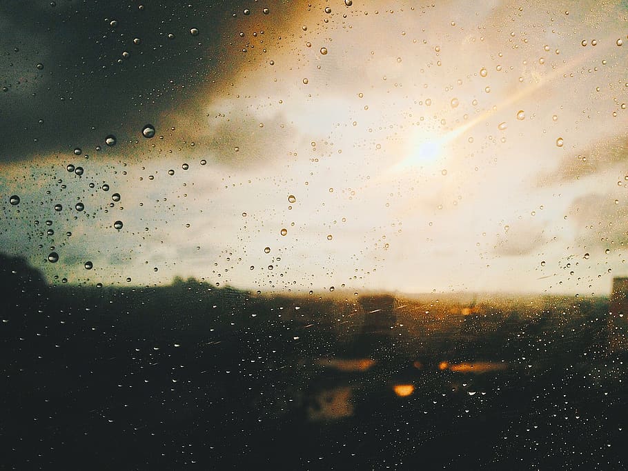 blur, clouds, cloudy, drop, droplets, focus, glass, rain, raindrops HD wallpaper
