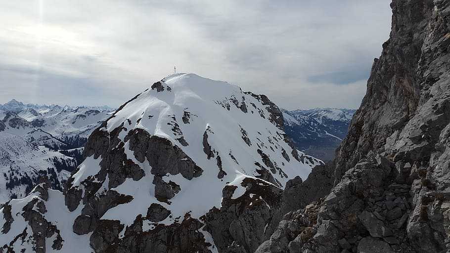 red flüh, tannheimer mountains, alpine, allgäu alps, landscape, HD wallpaper