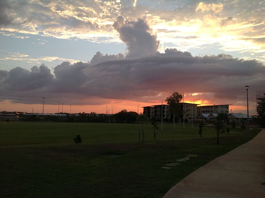 Clouds, Tropical, storm, threatening, dawn, horizon, outdoor HD wallpaper