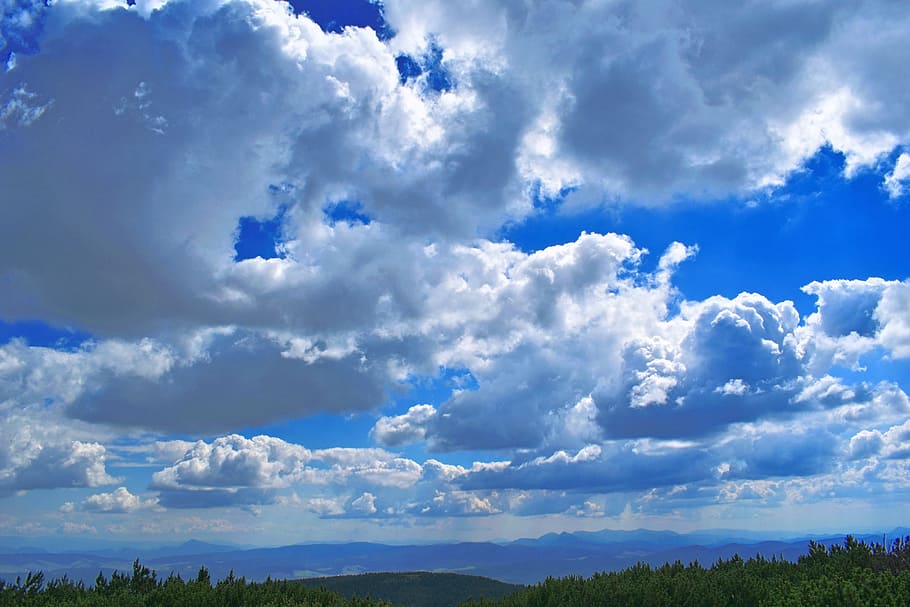 landscape, mountains, sky, clouds, beauty, view, cloud - sky HD wallpaper