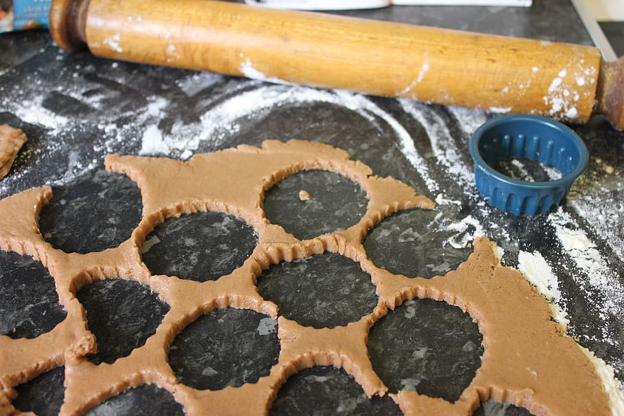 floured surface, baking, cookies, leftover cookie dough, rolling pin HD wallpaper