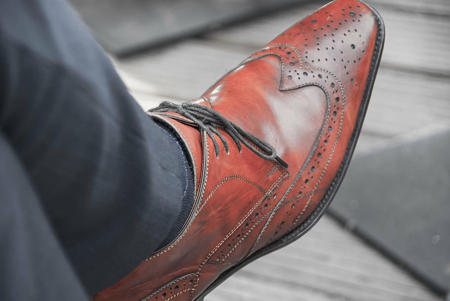 person wearing brogue shoe, pants, detaild, fashion, men, human Foot HD wallpaper
