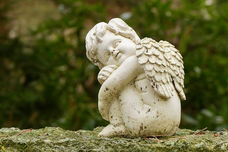 statue, angel, child, sculpture, art and craft, representation HD wallpaper