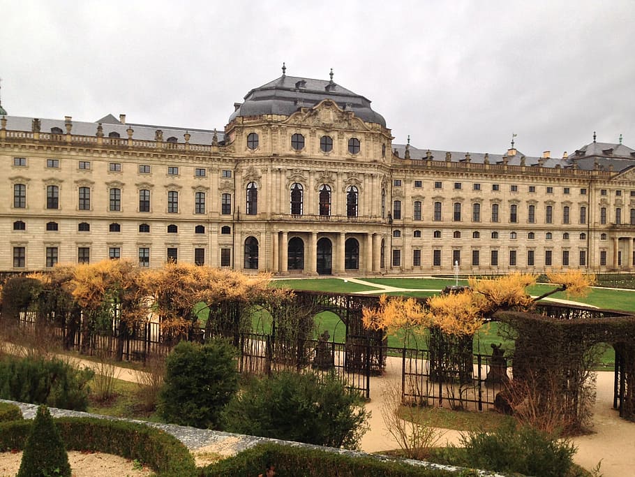 würzburg, residence, castle, garden, architecture, bavaria, HD wallpaper