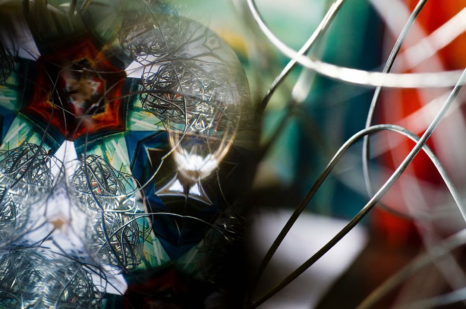 abstract, macro, close, wire, mirroring, structure, background HD wallpaper