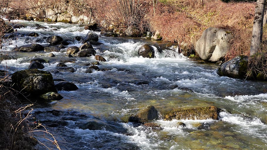 nature, river, roche, landscape, torrent, water courses, flowing water HD wallpaper