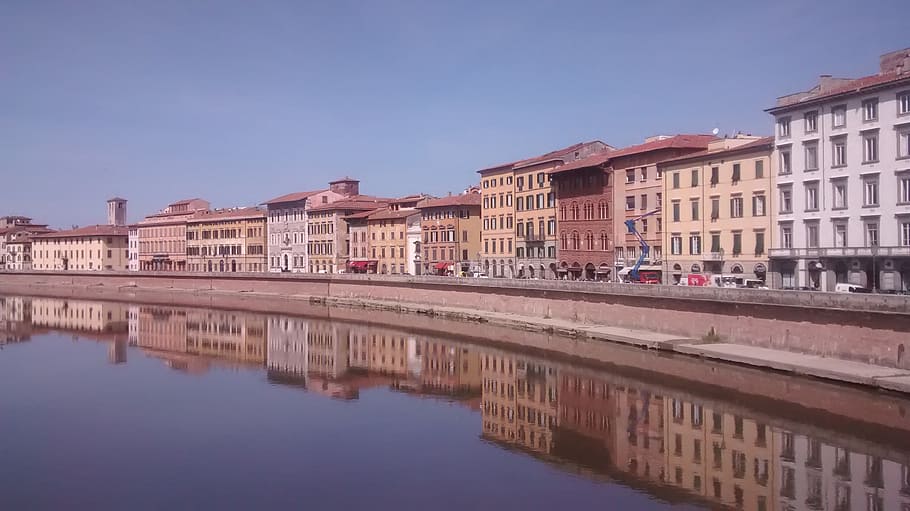 arno, tuscany, river, lungarno, pisa, architecture, building exterior HD wallpaper