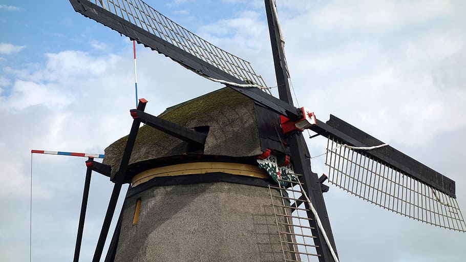 mill, wind mill, wicks, mill blades, mill detail, holland, netherlands HD wallpaper
