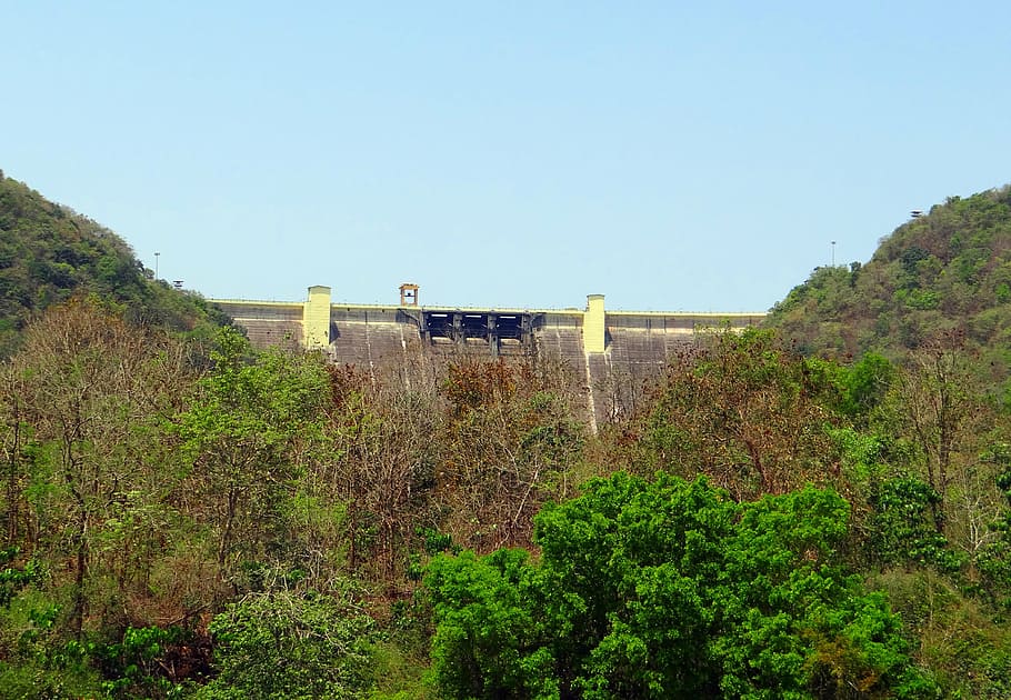 dam, supa, river, kali, nature, landscape, mountain, greenery HD wallpaper