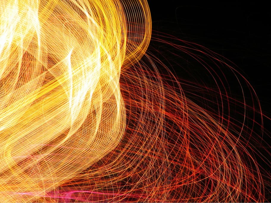 steel wool photography, light, colour, swirl, artistic, electric HD wallpaper