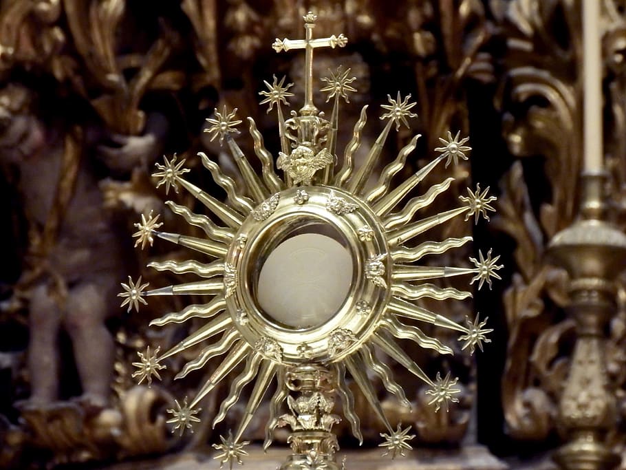 eucharist, monstrance, holy communion, catholic, no people