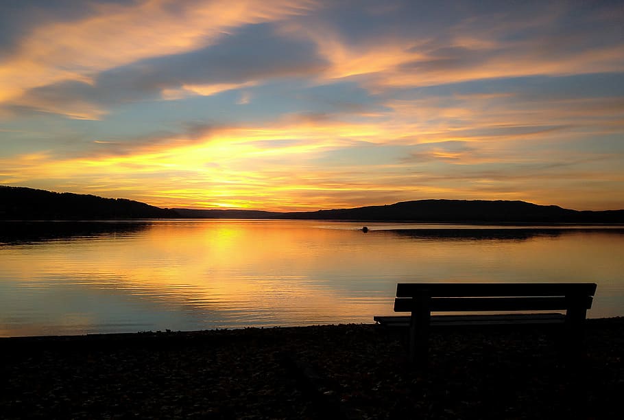 sunset, dusk, water, sky, tranquility, tranquil scene, scenics - nature HD wallpaper