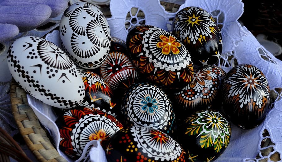 model, easter eggs, craft, handcrafted, for sale, high angle view HD wallpaper