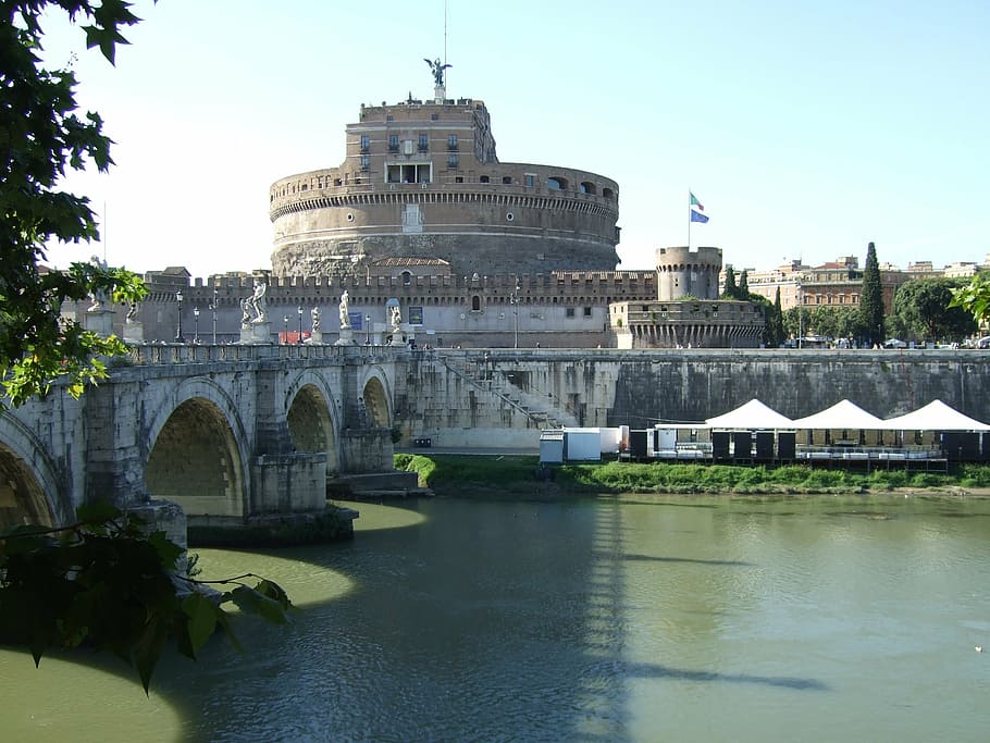 rome, river, bridge, architecture, famous Place, history, europe HD wallpaper