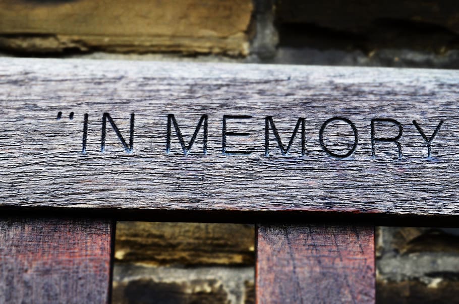 Wood, Bar, Plate, Memory, in memory, wooden, memorial, cemetery, HD wallpaper