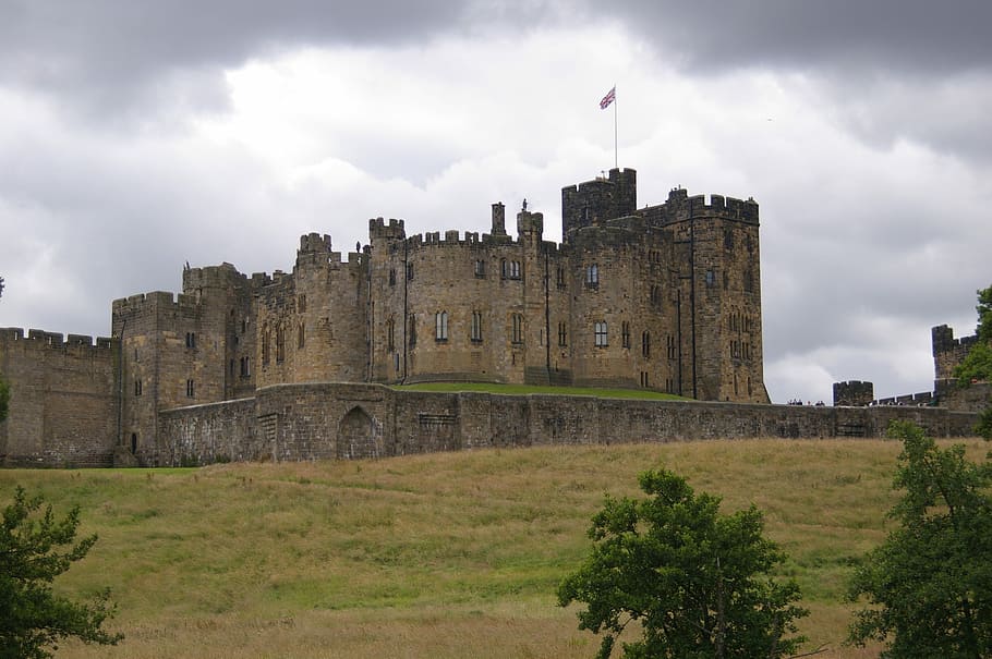 Castle, Hogwarts, Northumberland, Potter, harry, harry potter, HD wallpaper