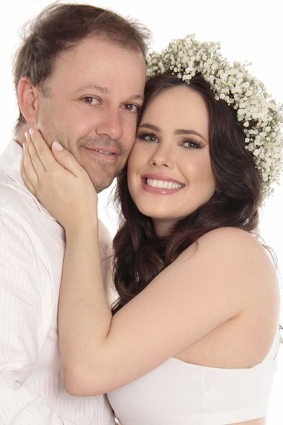 Love, Happiness, two, looking at camera, portrait, bride, two people HD wallpaper