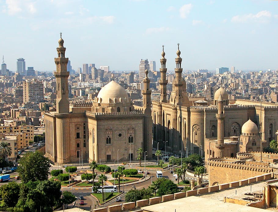 beige mosque during daytime, cairo, egypt, islam, architecture