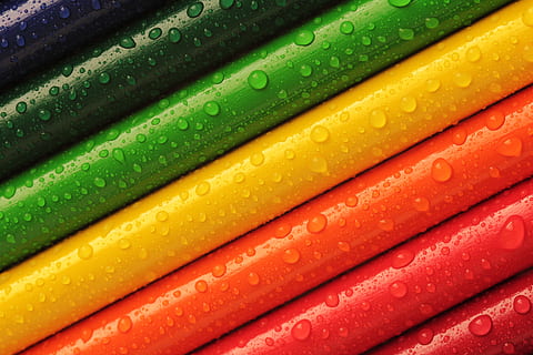 pencils, crayons, colourful, rainbow, colours, bright, beautiful HD wallpaper